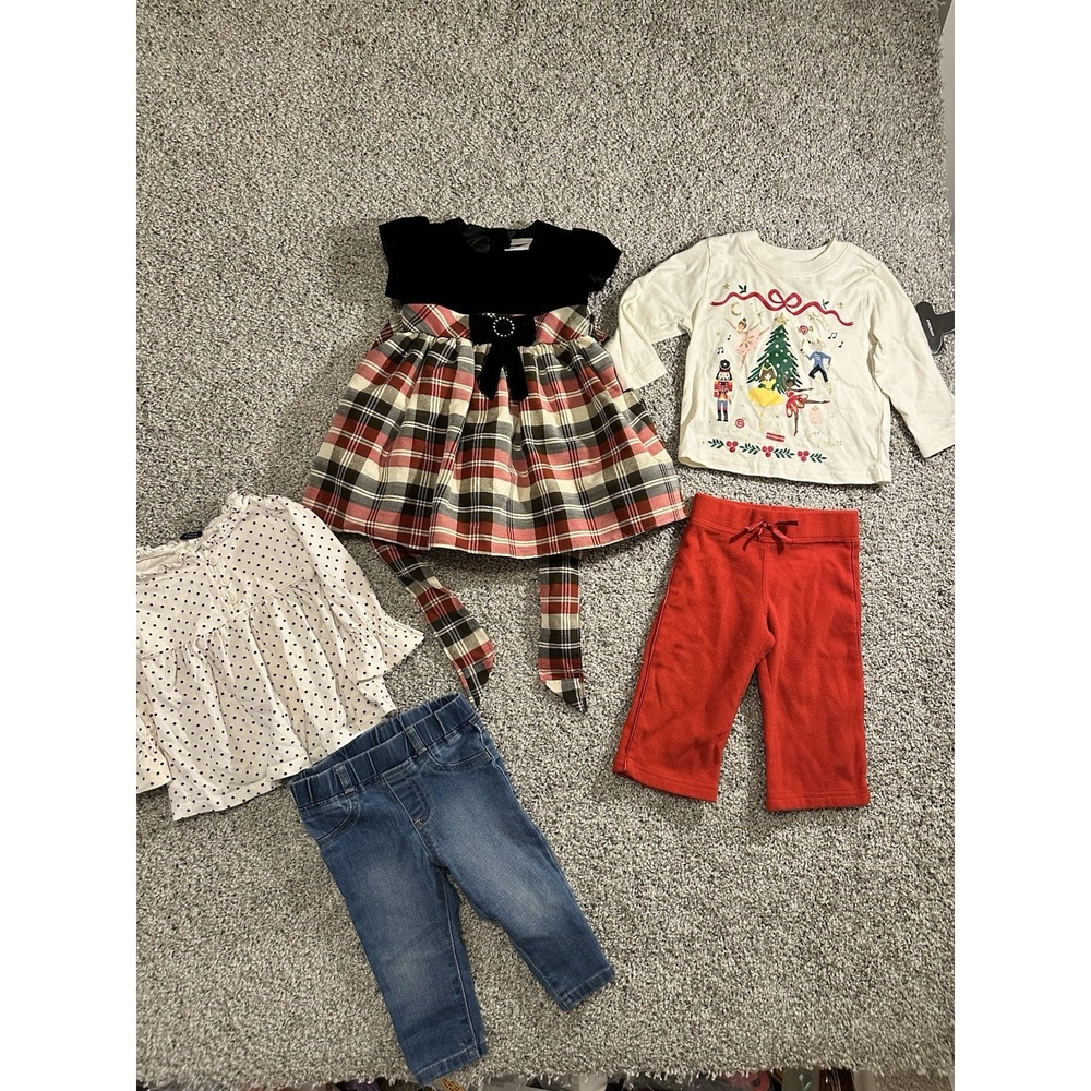 Lot Of Girls Size 12 Months Clothing Christmas Dress Baby Gap, Garanimals EUC!